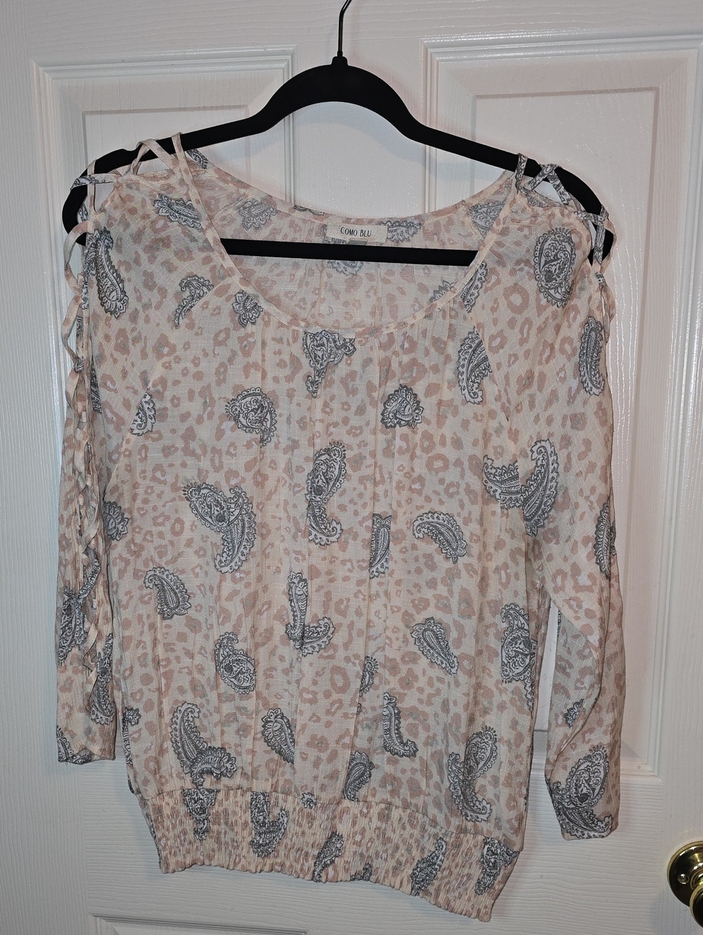 Pink Paisley & Leopard Print Cold-Shoulder Tunic
